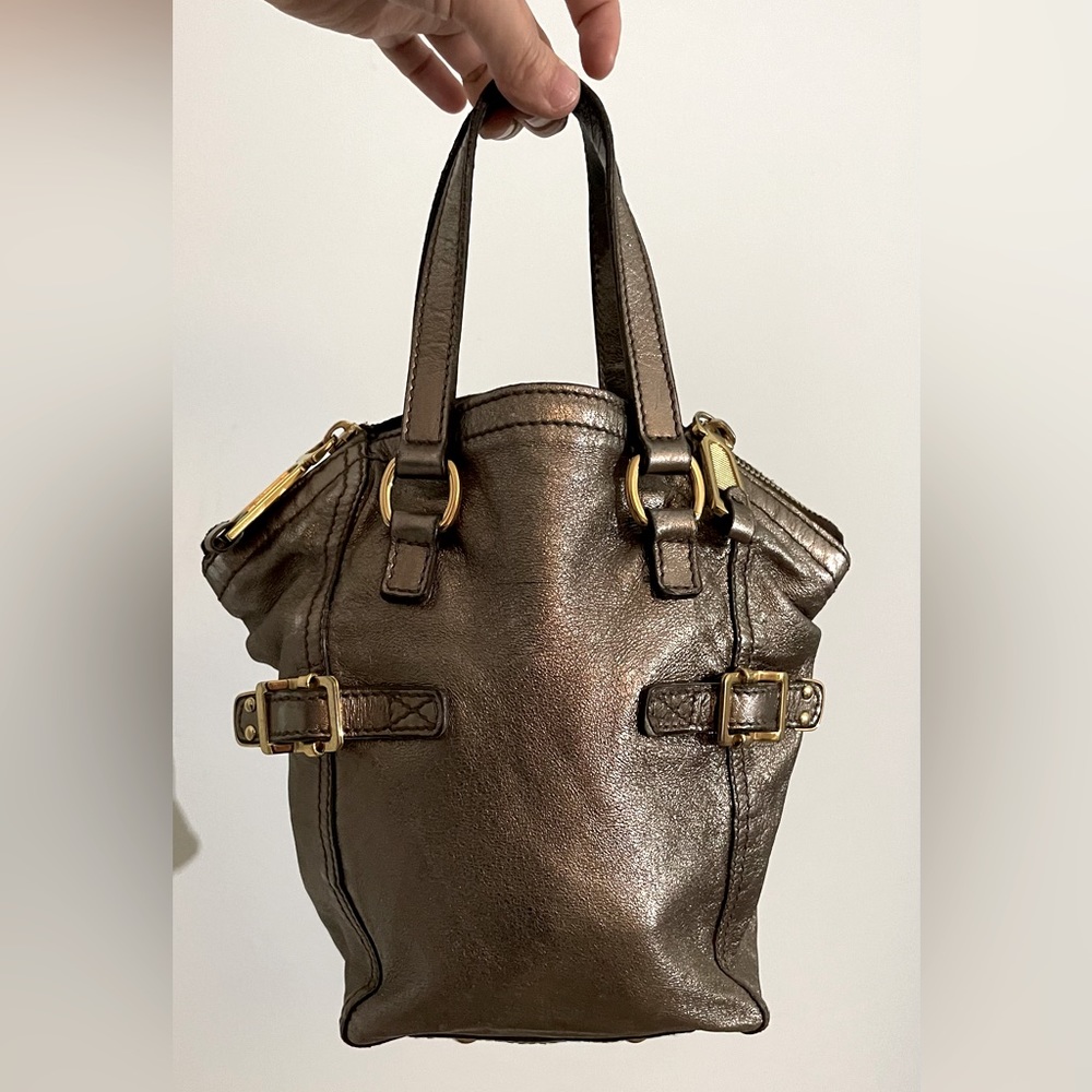 Vintage YSL Y2K Metallic Mini Downtown Handbag